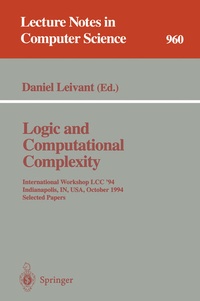 Enlarge image Cover: Logic and Computational Complexity - Springer