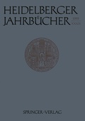 Cover: Heidelberger Jahrb&uuml;cher - Springer