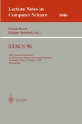 Cover: STACS 96 - Springer