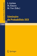 Cover: Seminaire de Probabilites XXX - Springer