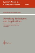 Cover: Rewriting Techniques and Applications - Springer
