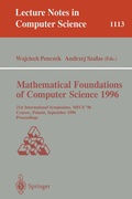 Cover: Mathematical Foundations of Computer Science 1996 - Springer