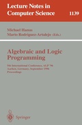 Cover: Algebraic and Logic Programming - Springer