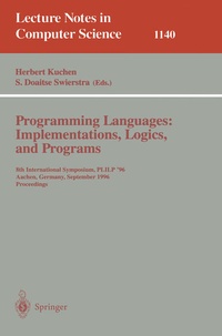 Enlarge image Cover: Programming Languages: Implementations, Logics, and Programs - Springer