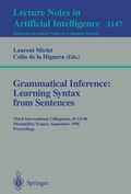 Cover: Grammatical Inference: Learning Syntax from Sentences - Springer