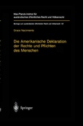 Cover: Die Amerikanische Deklaration der Rechte und Pflichten des Menschen - Springer