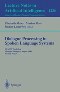 Cover: Dialogue Processing in Spoken Language Systems - Springer