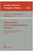 Cover: Information and Communications Security - Springer