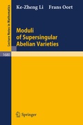 Cover: Moduli of Supersingular Abelian Varieties - Springer