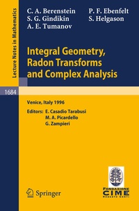 Abbildung von: Integral Geometry, Radon Transforms and Complex Analysis - Springer