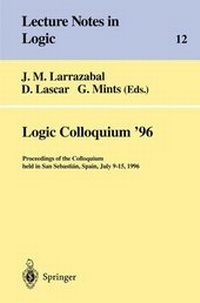 Enlarge image Cover: Logic Colloquium '96 - Springer