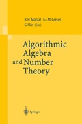Cover: Algorithmic Algebra and Number Theory - Springer