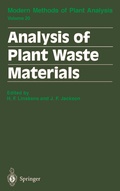 Cover: Analysis of Plant Waste Materials - Springer