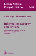 Cover: Information Security and Privacy - Springer