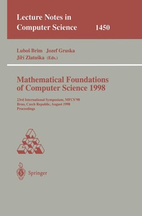 Enlarge image Cover: Mathematical Foundations of Computer Science 1998 - Springer
