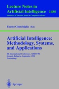 Cover: Artificial Intelligence: Methodology, Systems, and Applications - Springer