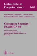 Cover: Computer Security - ESORICS 98 - Springer