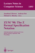 Cover: ZUM '98: The Z Formal Specification Notation - Springer