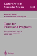 Cover: Types for Proofs and Programs - Springer
