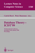 Cover: Database Theory - ICDT'99 - Springer