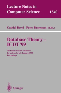 Enlarge image Cover: Database Theory - ICDT'99 - Springer