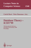 Cover: Database Theory - ICDT'99 - Springer