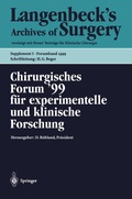 Cover: Chirurgisches Forum '99 f&uuml;r experimentelle und klinische Forschung - Springer