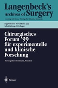 Cover: Chirurgisches Forum '99 f&uuml;r experimentelle und klinische Forschung - Springer