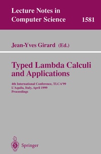 Enlarge image Cover: Typed Lambda Calculi and Applications - Springer