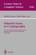 Cover: Selected Areas in Cryptography - Springer