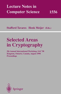 Enlarge image Cover: Selected Areas in Cryptography - Springer