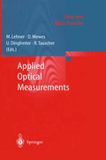 Cover: Applied Optical Measurements - Springer
