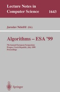 Cover: Algorithms - ESA'99 - Springer