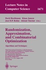 Cover: Randomization, Approximation, and Combinatorial Optimization. Algorithms and Techniques - Springer