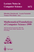 Cover: Mathematical Foundations of Computer Science 1999 - Springer