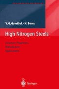 Cover: High Nitrogen Steels - Springer
