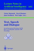 Cover: Text, Speech and Dialogue - Springer