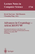 Cover: Advances in Cryptology - ASIACRYPT'99 - Springer