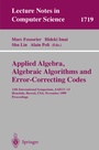 Cover: Applied Algebra, Algebraic Algorithms and Error-Correcting Codes - Springer