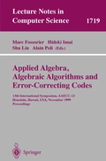 Cover: Applied Algebra, Algebraic Algorithms and Error-Correcting Codes - Springer