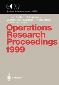Enlarge image Cover: Operations Research Proceedings 1999 - Springer