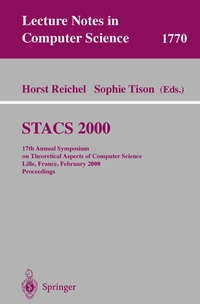 Enlarge image Cover: STACS 2000 - Springer
