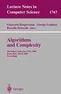 Cover: Algorithms and Complexity - Springer