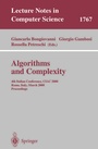 Cover: Algorithms and Complexity - Springer