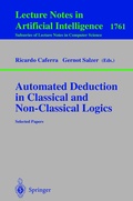 Cover: Automated Deduction in Classical and Non-Classical Logics - Springer