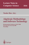 Cover: Algebraic Methodology and Software Technology - Springer