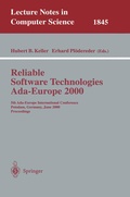 Cover: Reliable Software Technologies Ada-Europe 2000 - Springer