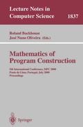 Cover: Mathematics of Program Construction - Springer