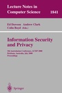 Cover: Information Security and Privacy - Springer