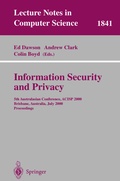Cover: Information Security and Privacy - Springer